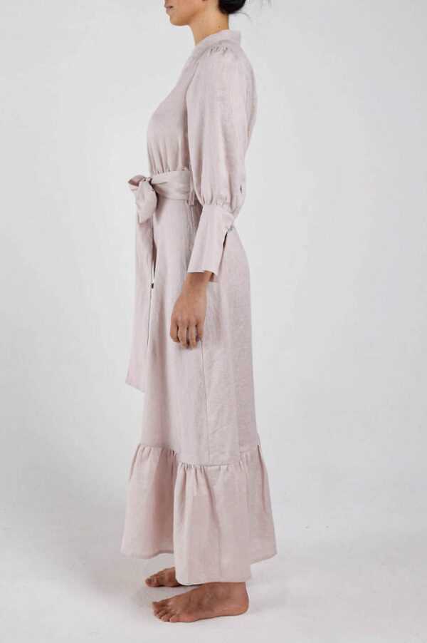 Status Quan Dangerous Liaisons sustainable linen nightgown in musk pink. Side.