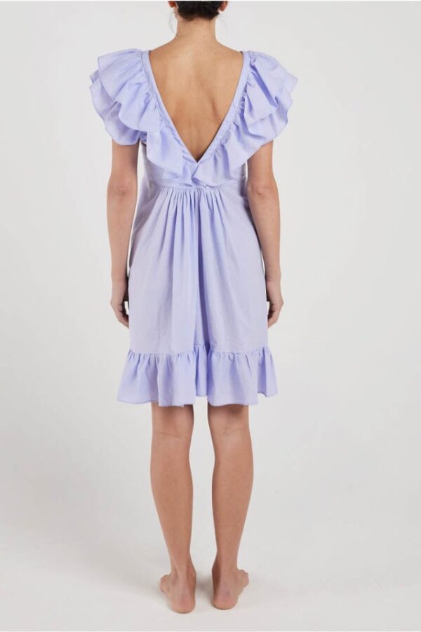 Status Quan Hearts-A-Flutter cotton nightie in lilac. Back.